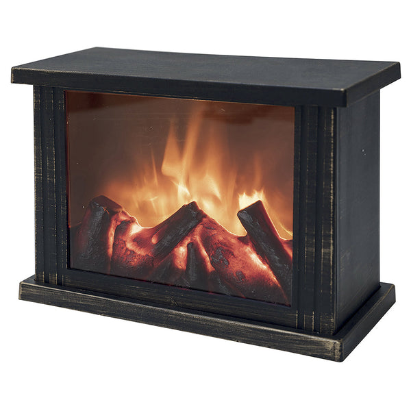 Camino Decorativo 27,5x11,5x20 cm in Plastica Nero sconto