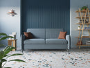 Divano Letto 3 Posti 215x95x96 cm in Tessuto Arancio