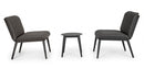 Set Tavolino e 2 Sedie da Giardino con Cuscini Isabela Antracite