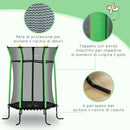 Tappeto Elastico per Bambini 3-10 Anni Ø163.5x190 cm con Ingresso a Cerniera Verde   