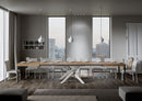 Tavolo Allungabile 160-420x90x77 cm Volantis Quercia Natura Telaio Bianco 