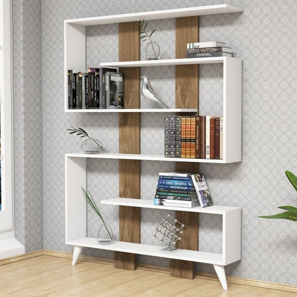 Libreria 120x164h cm Jane bianca particolari noce online