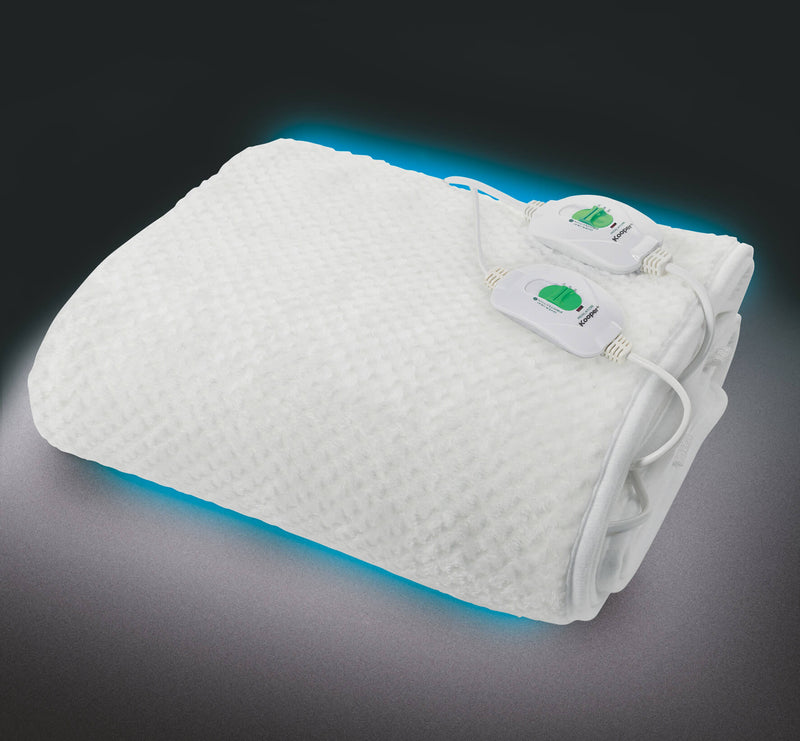 Coperta Termica Elettrica Matrimoniale 120W Kooper Pisolona Alveare Bianca