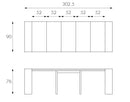 Consolle Allungabile 90x42,5/302,5xH76 cm in Mdf laccato Pinocchio Nero