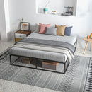 Struttura Letto Matrimoniale 190x160x35 cm con Doghe in Compensato e Contenitore Inferiore Nero