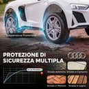 Macchina Elettrica per Bambini 3-6 Anni 12 V Audi R8 Spyder 107x58x44 cm 3-5 km/h con 2 Motori e Telecomando in PP Bianco      