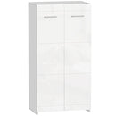 Scarpiera da Ingresso 55x36x108 cm Moderna con 5 Ripiani Regolabili in Legno Bianco Lucido      