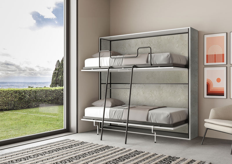  Letti Singoli Doppi a Scomparsa Salvaspazio Orizzontale Kando H190,8 cm Cashmere  