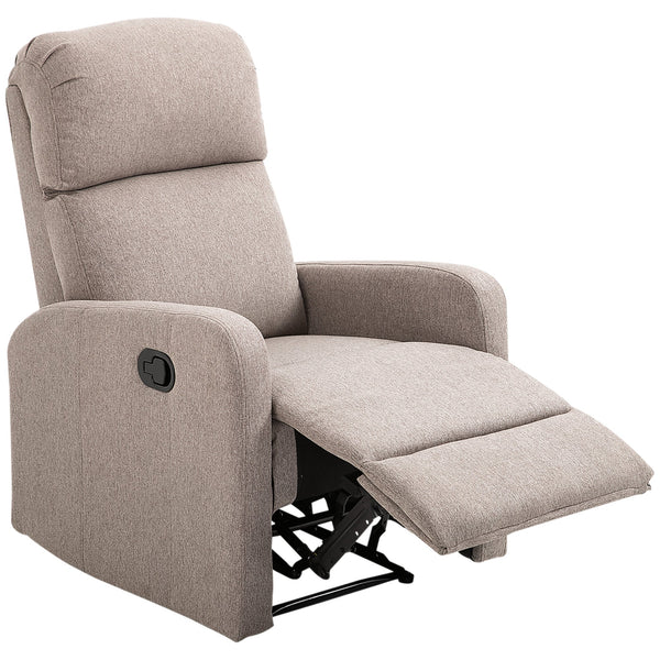 prezzo Poltrona Relax Reclinabile Manuale 66x83x107 cm in Tessuto Effetto Lino Grigia