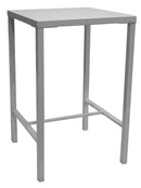 Tavolo Alto da Giardino 70x70xH110 cm in Metallo Utility Bianco