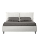 Letto Matrimoniale con Alzata Comoda Imbottito in Similpelle Antea Bianco Varie Misure