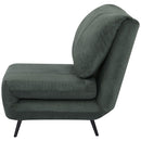 Poltrona Letto Singolo Trasformabile 82x89x83 cm in Legno e Acciaio Tessuto Velluto a Coste Verde