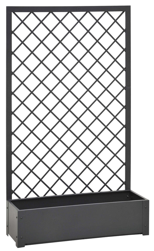 online Fioriera da Giardino in Metallo con Traliccio 90x32xH150 cm Rama Antracite