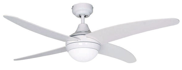 Ventilatore da Soffitto con 4 Pale e Lampada Ø122 cm 3 Velocità Sulion Fenix Bianco sconto