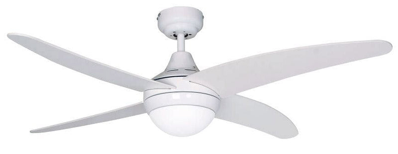 Ventilatore da Soffitto con 4 Pale e Lampada Ø122 cm 3 Velocità Sulion Fenix Bianco