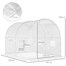 Serra a Tunnel 300x200x190 cm con 4 Finestrelle e Ingresso a Zip Acciaio Zincato e PE Bianco  