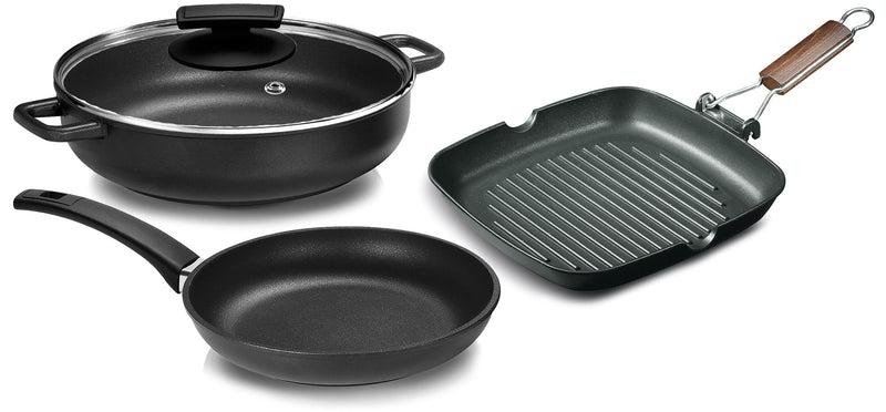 Batteria di Pentole 4 Pezzi in Alluminio Pressofuso Antiaderente Olympia Supreme