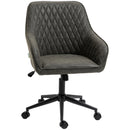 Sedia Operativa da Ufficio Reclinabile 59x60x90-100 cm Altezza Regolabile in Similpelle Grigia