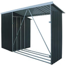 Legnaia da Giardino 272x100x160 cm in Metallo Antracite e Bianco