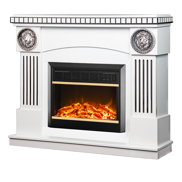 acquista Camino Elettrico da Pavimento 105x120x33 cm Effetto Fiamma 1500W Prometeu & Mars Bianco/nero