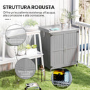 Armadio da Esterno Capanno Porta Attrezzi 74x43x88 cm con Mensola e con 2 Ante in Legno Grigio      