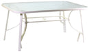 Set da Giardino Tavolo e 6 Sedie in Acciaio Ruston Bianco e Crema