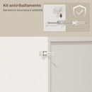 Credenza Cucina 100x38x180 cm con Prese Elettriche Luce LED Portabottiglie e Ante Scorrevoli Bianco      