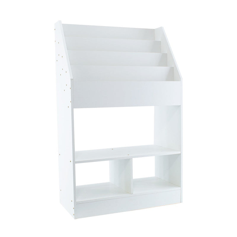 Libreria Montessori per Bambini 63x30x100 cm 4 Ripiani in MDF e Truciolato Bianca