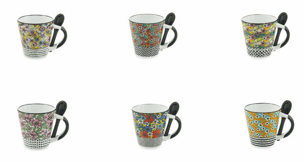 Set 6 Tazzine da Caffè Ø6x6,5 cm in Gres Villa d'Este Home Tivoli Carribbean Queen prezzo