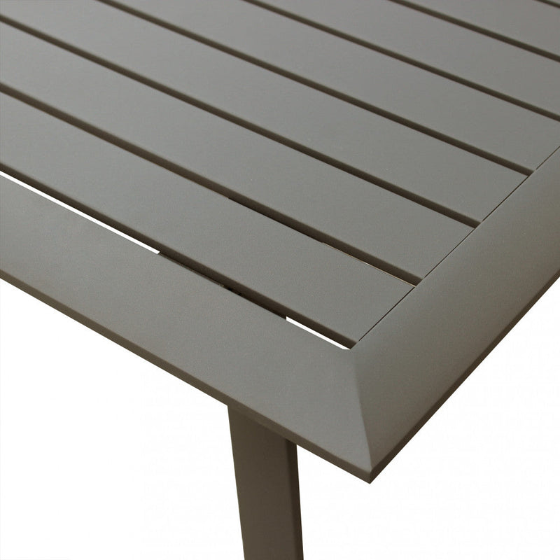 Set Salotto da Giardino Divano 2 Poltrone e Tavolino in Alluminio Taupe