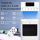 Raffrescatore Evaporativo e Ventilatore con Ghiaccio 3 in 1 a 3 Velocità con Timer 32x37x74 cm Bianco      