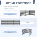 Paravento da Spiaggia Pieghevole Frangivista 540x150 cm in Poliestere con Barre in Acciaio Grigio   