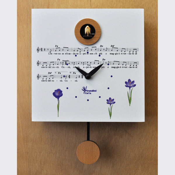 sconto Orologio a Cucù da Parete 20,5X20,5X10Cm Pirondini Italia Primavera Bianco