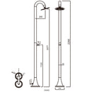 Doccia da Giardino ad Acqua Fredda in Acciaio Inox Soffione Rotondo Sined Luna TMP Nero 