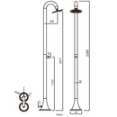 Doccia da Giardino ad Acqua Fredda in Acciaio Inox Soffione Rotondo Sined Luna TMP Nero 