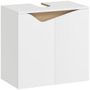 Mobile Sottolavabo 60x35x57,9 cm con 2 Ante Ammortizzate per Lavabo Senza Piedistallo in MDF Bianco      