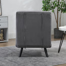 Poltrona Letto Singolo Trasformabile 63x73x81 cm in Tessuto Effetto Velluto Grigio Scuro  