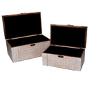 Set 2 Scatole in Legno sbiancato rettangolare 