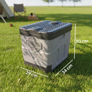 WC Portatile da Campeggio 34x29x20 cm con 12 Pacchetti Coagulanti e 12 Sacchetti di Smaltimento in PP Grigio Scuro      