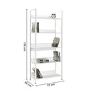 Libreria in Legno 73x176x35 cm Scaffale 5 Ripiani per Ufficio Bianco