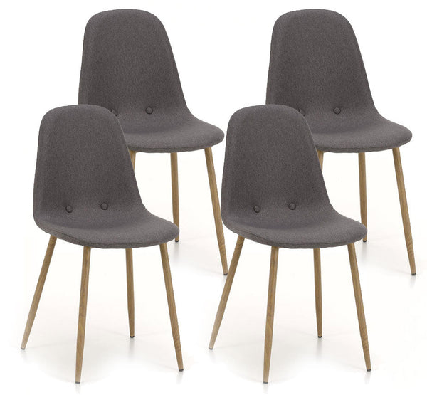 Set 4 Sedie 43,5x41,5x87,5 cm in Tessuto Grigio online