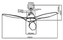 Ventilatore da Soffitto con 3 Pale in Abs Ø132 cm 3 Velocità Martec Triumph Bianco