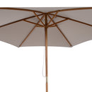Ombrellone da Giardino a 6 Stecche 2,5x2,3m in Legno e Tessuto Poliestere Grigio