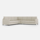 Divano Angolare 7 Posti 281x281x85 cm Karay in Tessuto Latte