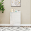 Cassettiera 4 Cassetti Moderna e Minimal 60x40x85 cm Bianco Lucido  