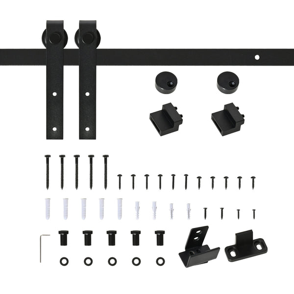 Kit per Porta e Ante Scorrevoli per Mobili con Binario 200 cm in Acciaio Nero prezzo