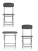 Set Tavolo e 2 Sedie da Giardino in Acciaio Yvonne Antracite