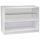 Set 3 Banconi Negozio Modulari Ripiani in Vetro in Laminato Bianco Brillante 