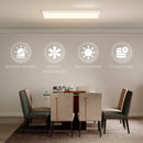 Set 2 Plafoniere LED Sottili e Minimal 60x30x3,7 cm con Colore Regolabile in Acciaio e Plastica Bianco      