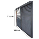 Pergola da Giardino 3,6x3 m in Alluminio con Doghe Orientabili su Tetto e Parete Grigio Antracite 